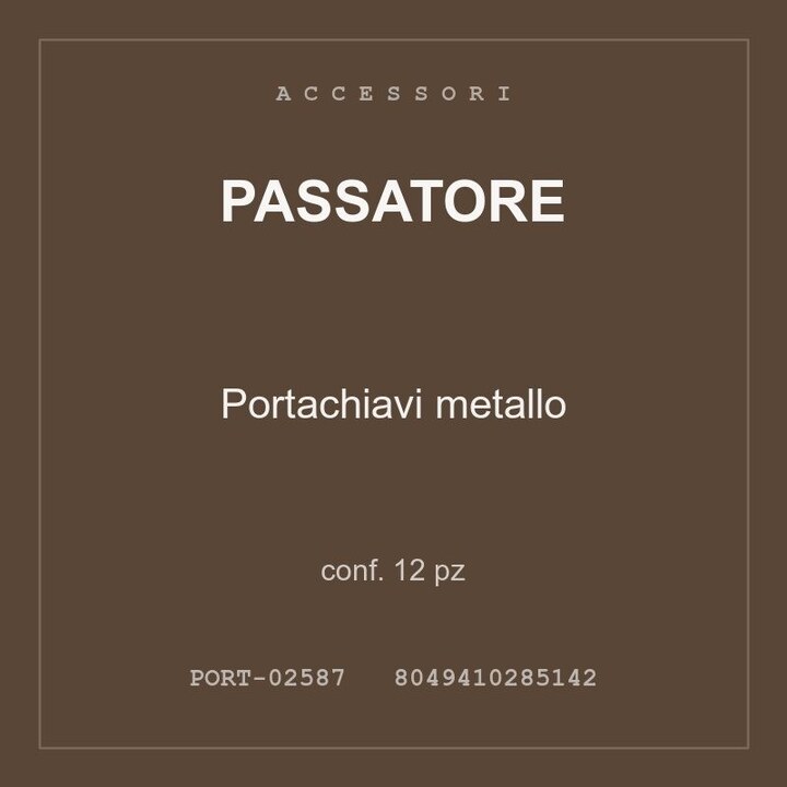 Passatore Portachiavi metallo — conf. 3 pz