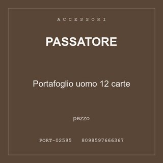 Passatore Portafoglio uomo 12 carte — conf. 8 pz