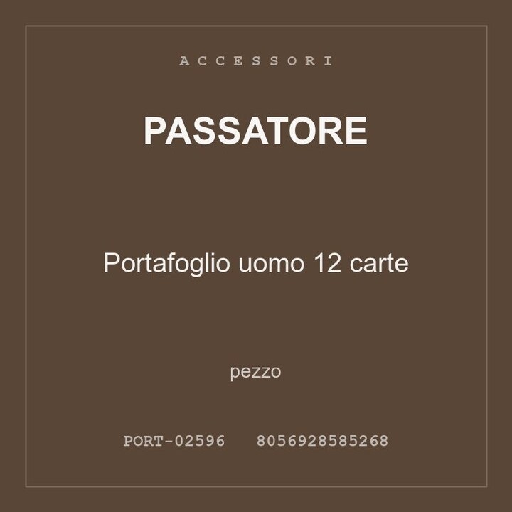 Passatore Portafoglio uomo 12 carte — conf. 12 pz