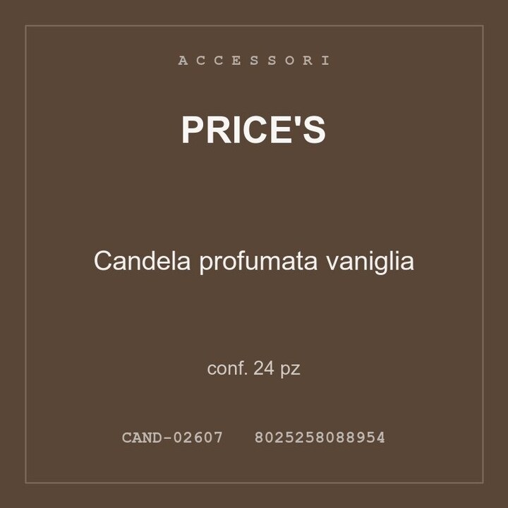 Price's Candela profumata vaniglia — conf. 24 pz