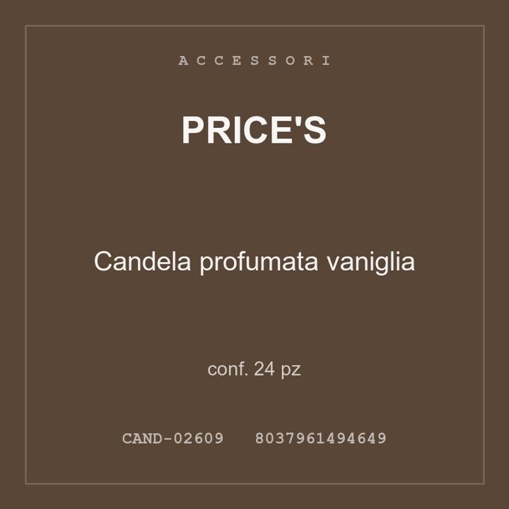 Price's Candela profumata vaniglia — conf. 12 pz