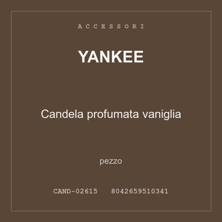 Yankee Candela profumata vaniglia — pezzo