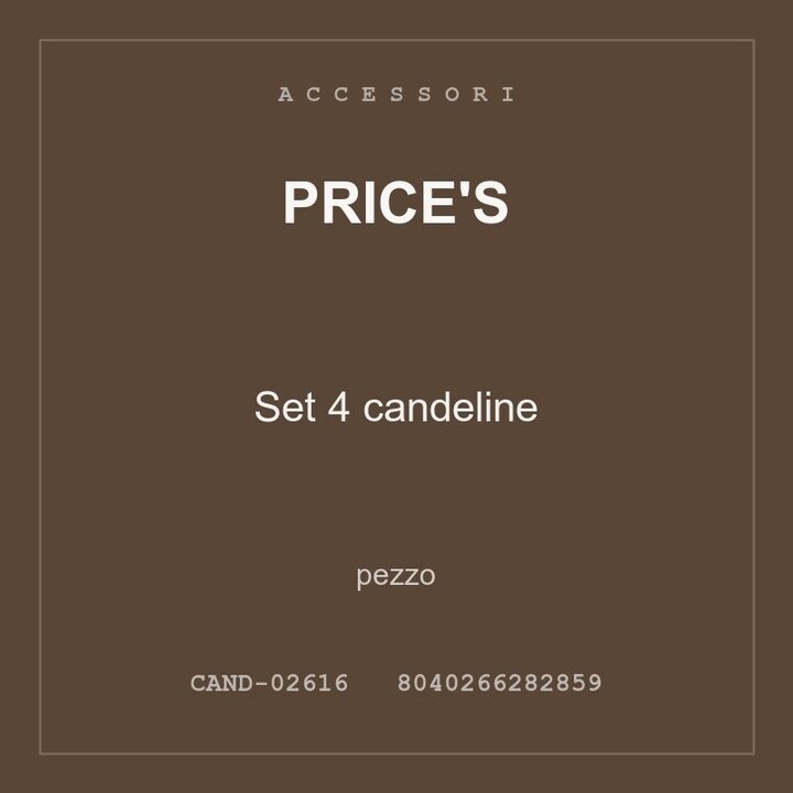 Price's Set 4 candeline — pezzo