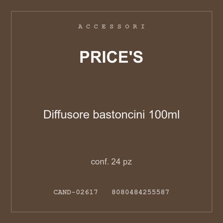 Price's Diffusore bastoncini 100ml — conf. 24 pz