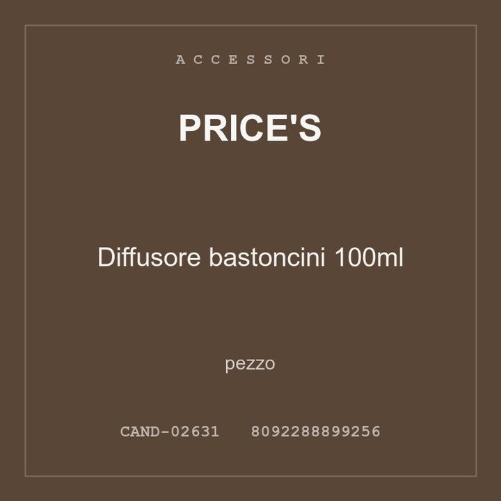 Price's Diffusore bastoncini 100ml — conf. 4 pz