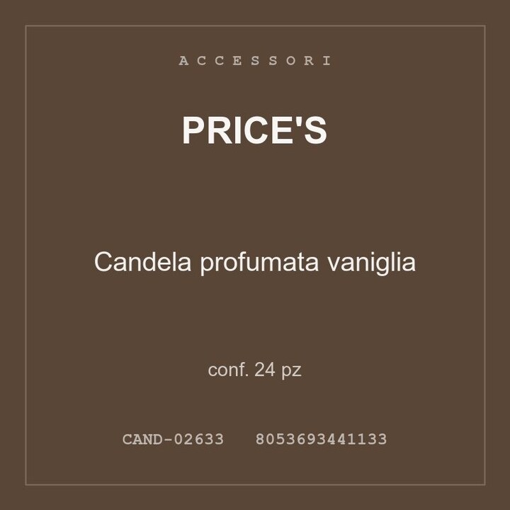 Price's Candela profumata vaniglia — conf. 50 pz