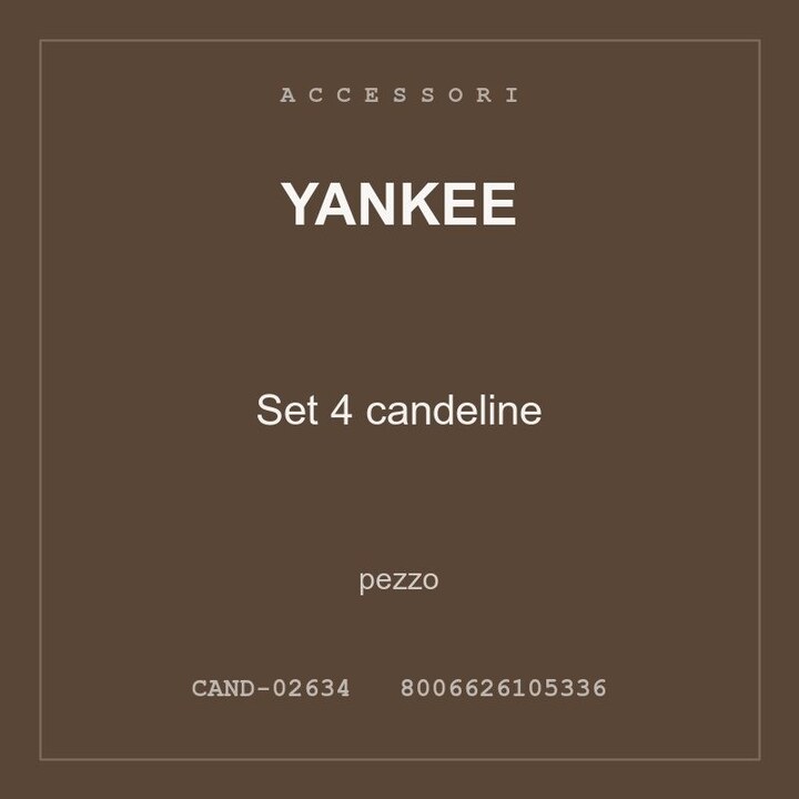 Yankee Set 4 candeline — pezzo