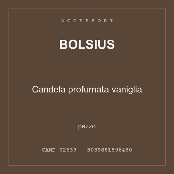 Bolsius Candela profumata vaniglia — pezzo