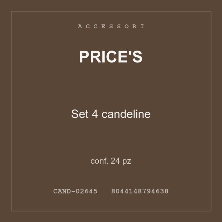 Price's Set 4 candeline — conf. 12 pz