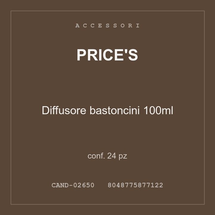Price's Diffusore bastoncini 100ml — conf. 50 pz