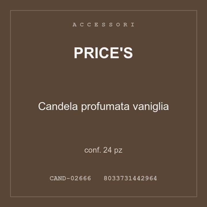 Price's Candela profumata vaniglia — conf. 70 pz