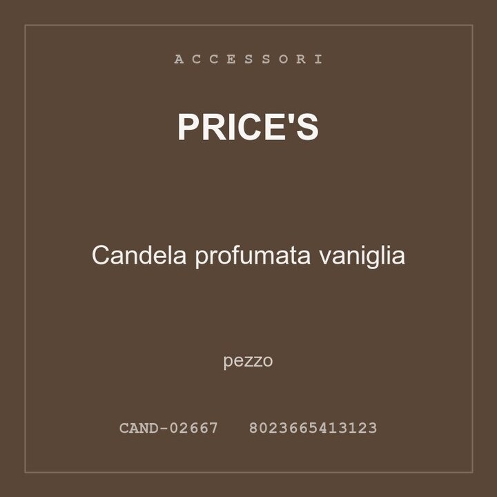 Price's Candela profumata vaniglia — conf. 2 pz
