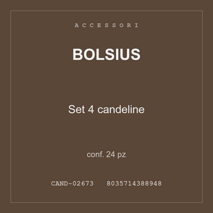 Bolsius Set 4 candeline — conf. 70 pz