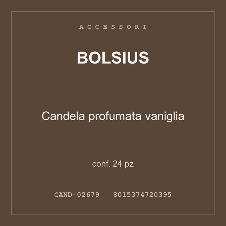 Bolsius Candela profumata vaniglia — conf. 24 pz
