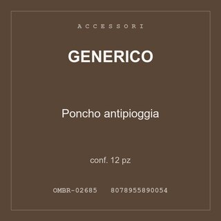 Generico Poncho antipioggia — conf. 12 pz