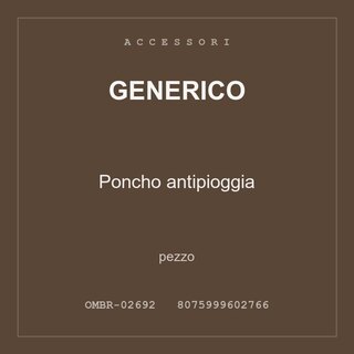 Generico Poncho antipioggia — pezzo