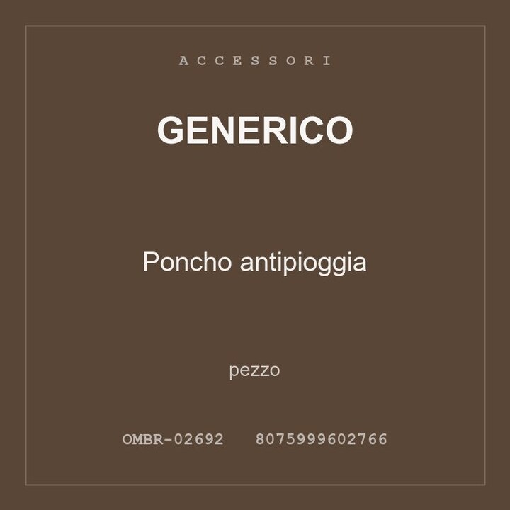 Generico Poncho antipioggia — pezzo