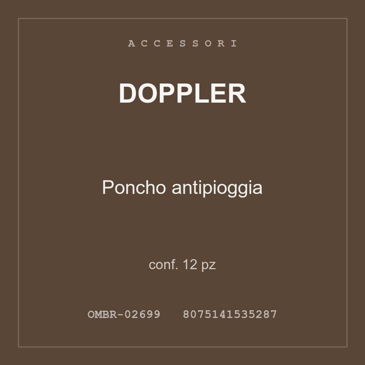 Doppler Poncho antipioggia — conf. 12 pz