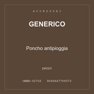 Generico Poncho antipioggia — conf. 2 pz