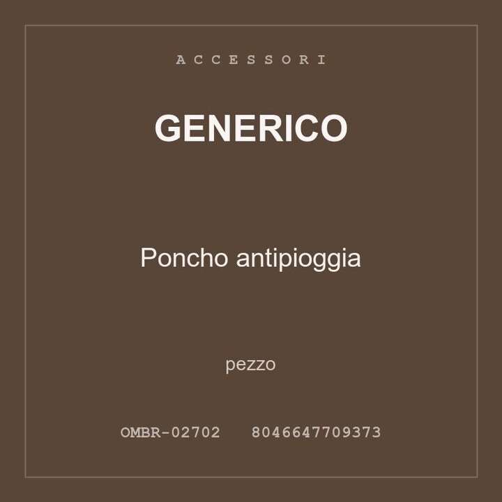 Generico Poncho antipioggia — conf. 2 pz