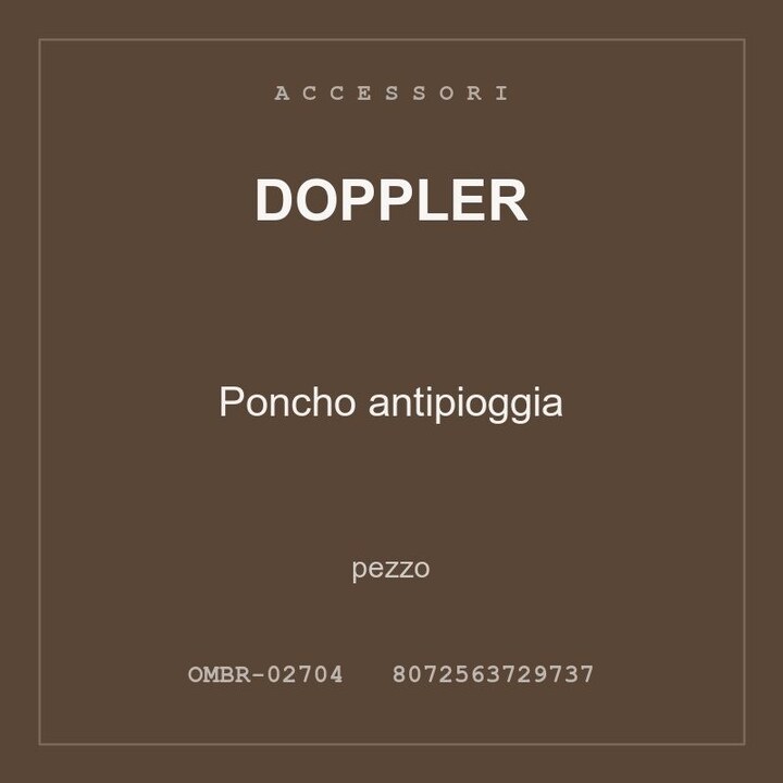 Doppler Poncho antipioggia — pezzo