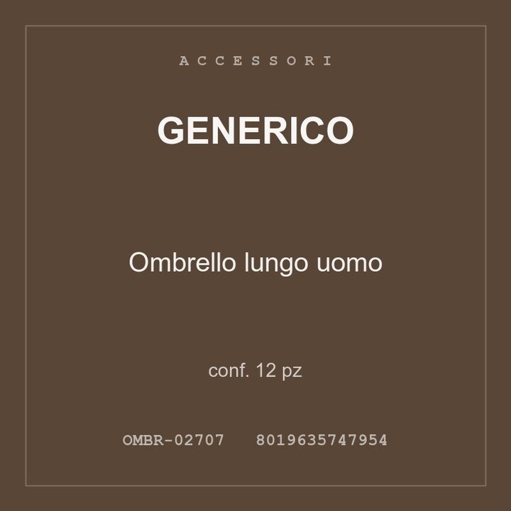 Generico Ombrello lungo uomo — conf. 12 pz