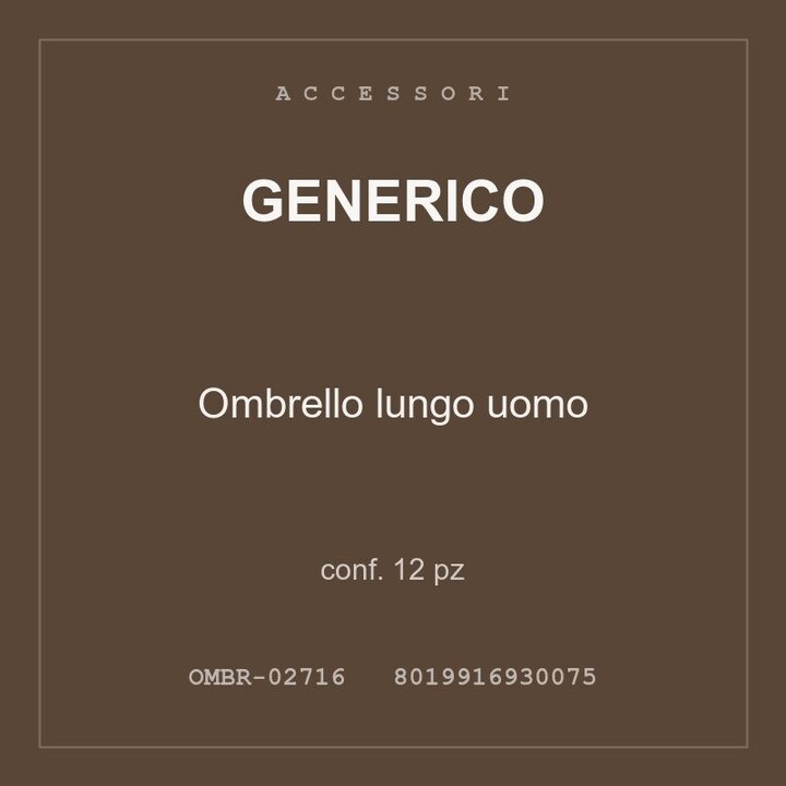 Generico Ombrello lungo uomo — conf. 6 pz