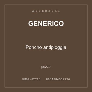 Generico Poncho antipioggia — conf. 3 pz