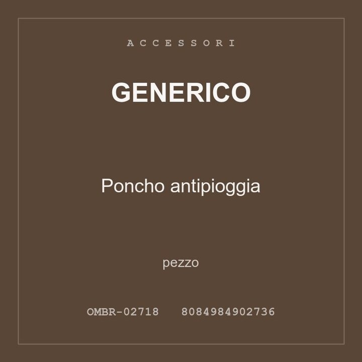 Generico Poncho antipioggia — conf. 3 pz