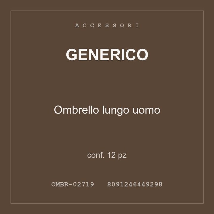 Generico Ombrello lungo uomo — conf. 25 pz