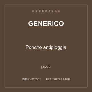 Generico Poncho antipioggia — conf. 4 pz