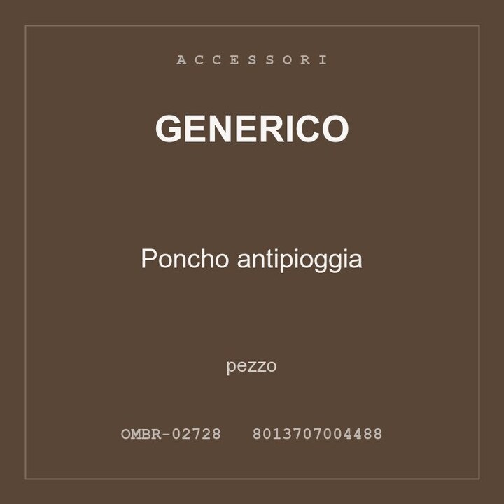 Generico Poncho antipioggia — conf. 4 pz
