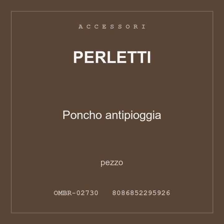 Perletti Poncho antipioggia — pezzo