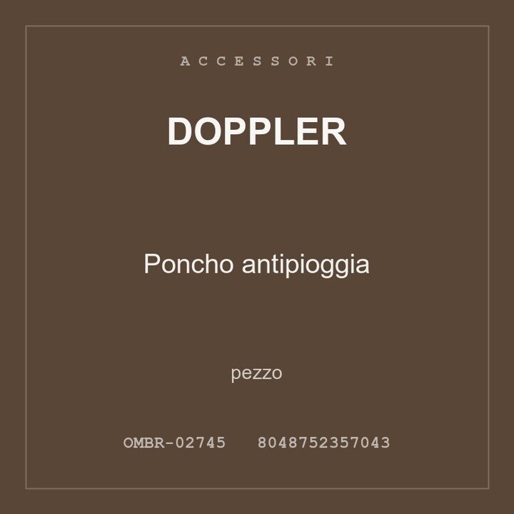 Doppler Poncho antipioggia — conf. 4 pz