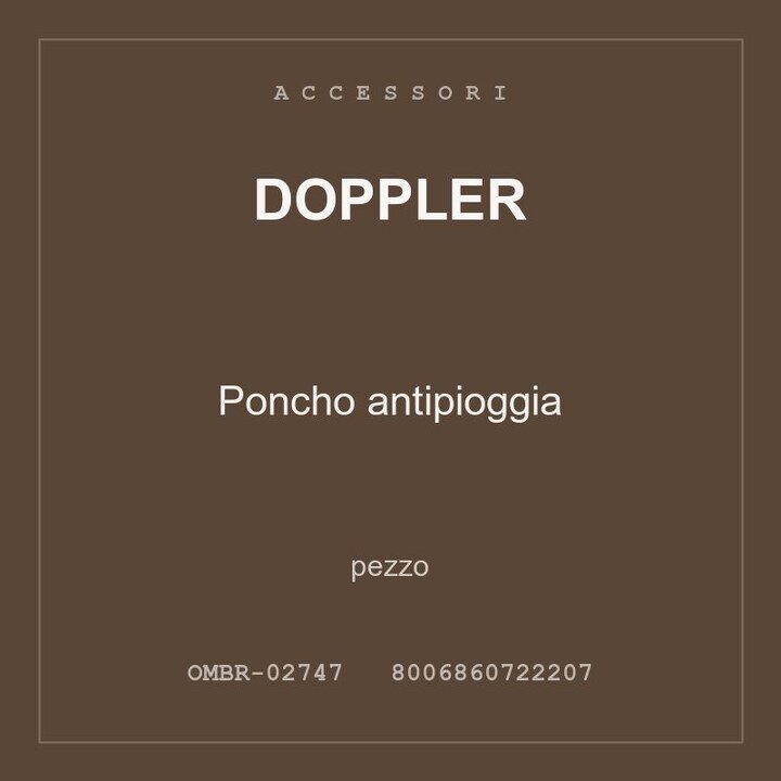 Doppler Poncho antipioggia — conf. 6 pz