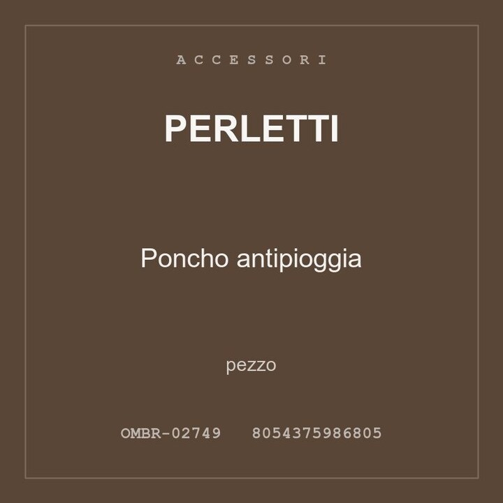 Perletti Poncho antipioggia — conf. 4 pz