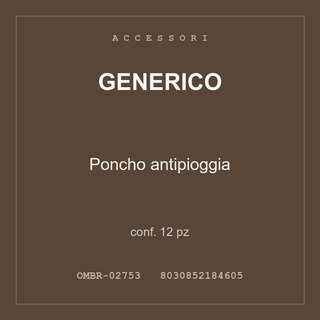 Generico Poncho antipioggia — conf. 6 pz