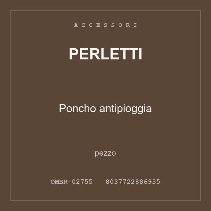 Perletti Poncho antipioggia — conf. 8 pz