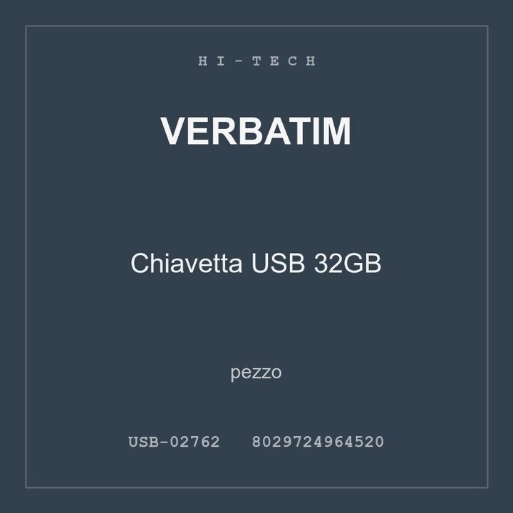 Verbatim Chiavetta USB 32GB — pezzo