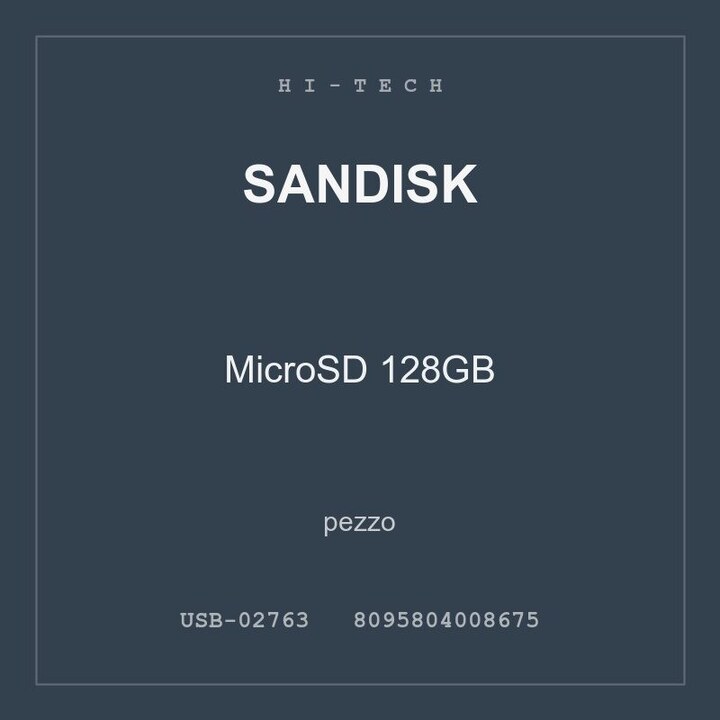 SanDisk MicroSD 128GB — pezzo