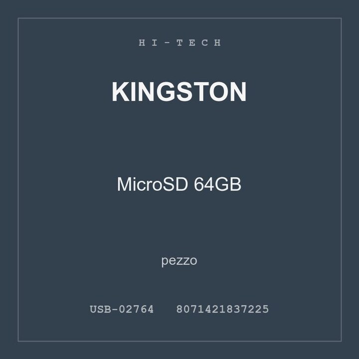 Kingston MicroSD 64GB — pezzo