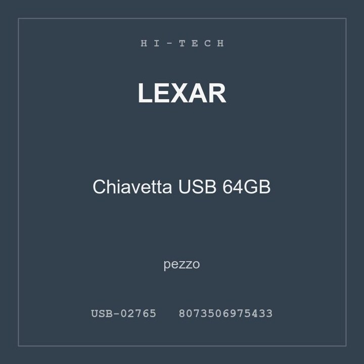 Lexar Chiavetta USB 64GB — pezzo