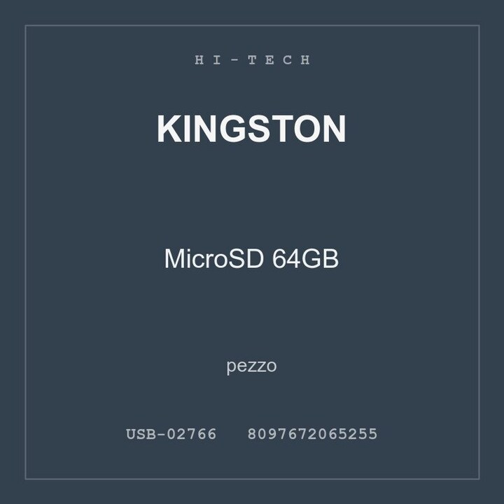Kingston MicroSD 64GB — conf. 2 pz