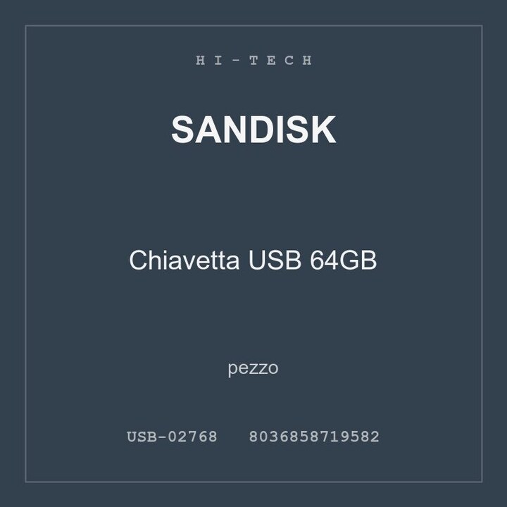 SanDisk Chiavetta USB 64GB — conf. 2 pz