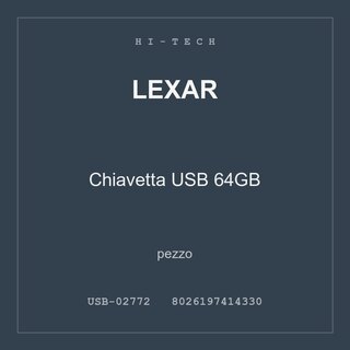 Lexar Chiavetta USB 64GB — conf. 2 pz