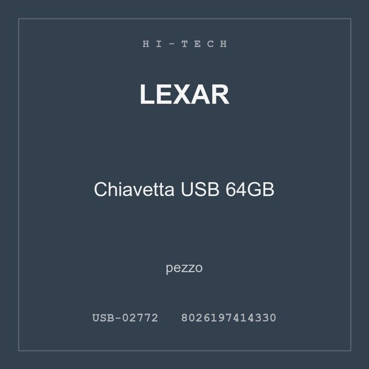 Lexar Chiavetta USB 64GB — conf. 2 pz