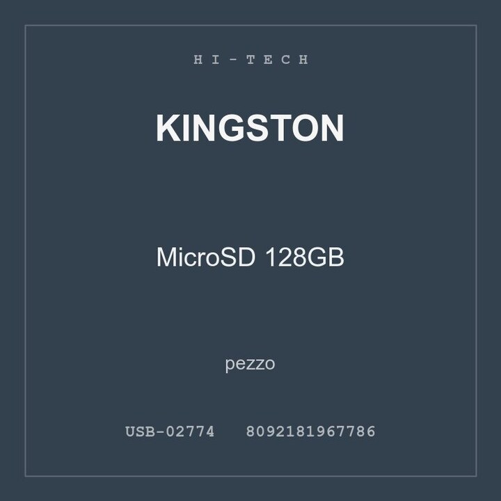 Kingston MicroSD 128GB — pezzo