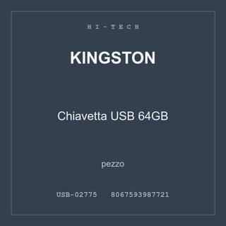 Kingston Chiavetta USB 64GB — conf. 3 pz