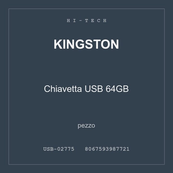 Kingston Chiavetta USB 64GB — conf. 3 pz
