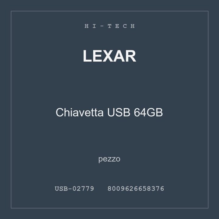 Lexar Chiavetta USB 64GB — conf. 3 pz